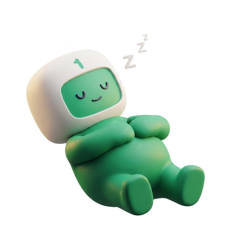 Primo mascot sleeping